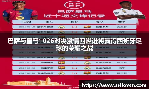 巴萨与皇马1026对决激情四溢谁将赢得西班牙足球的荣耀之战